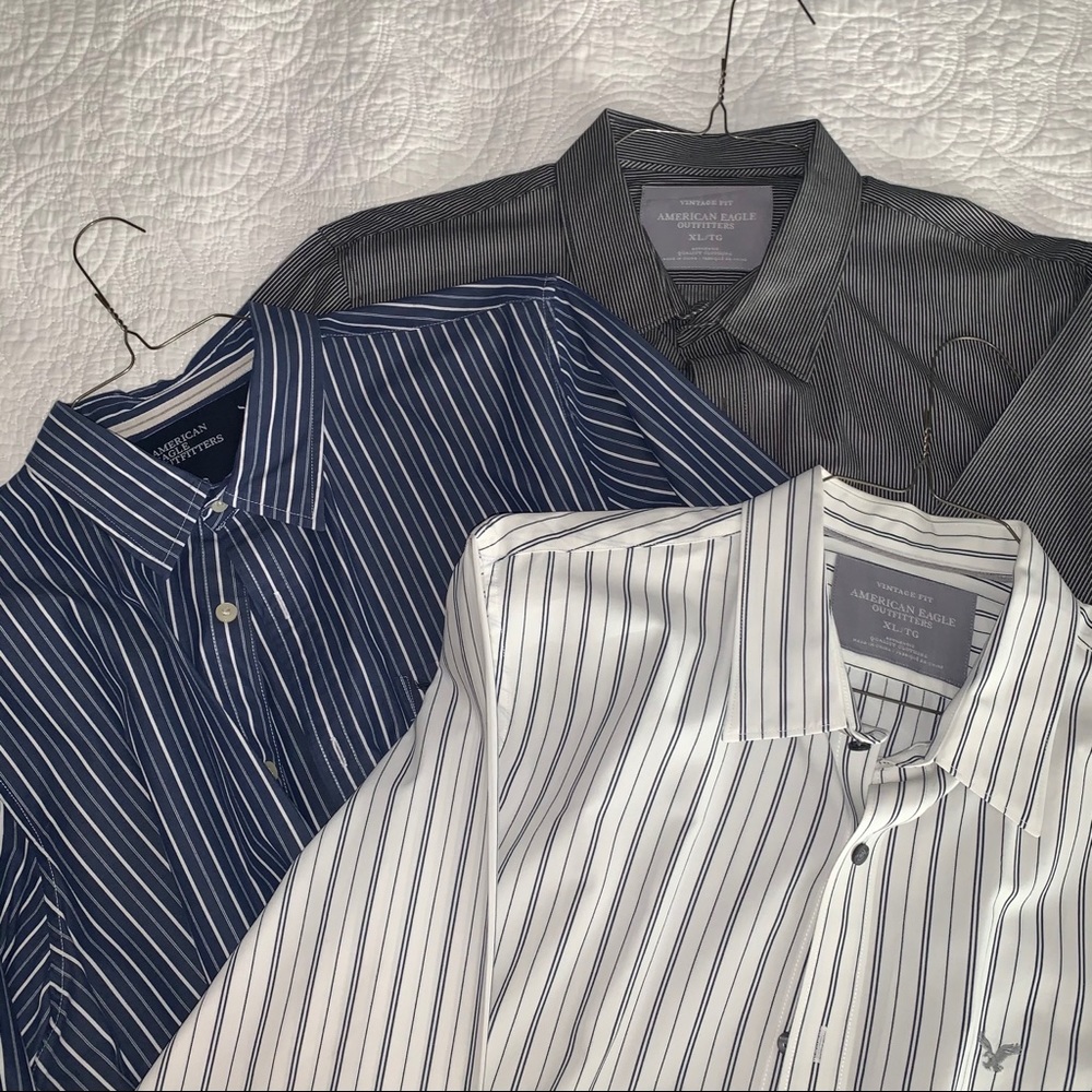 3 AMERICAN EAGLE DRESS SHIRTS